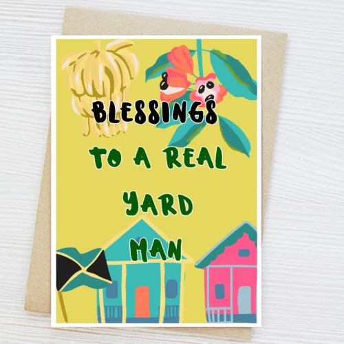 Jamaican Birthday card, Yard Man, , Afro Caribbean card for man, black birthday card, Birthday blessings