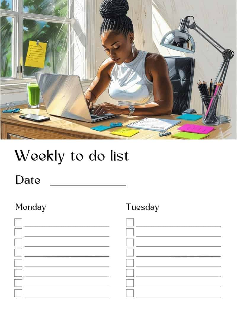 Digital Weekly to do list A4 - Image 3
