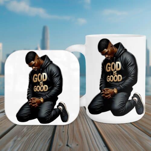 God is Good, 15oz Mug & Coaster Set, Christian Mug, Christian Coaster