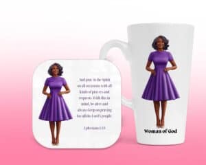 Pray in the Spirit, Latte Mug & Coaster Set, Christian Mug, Christian Coaster