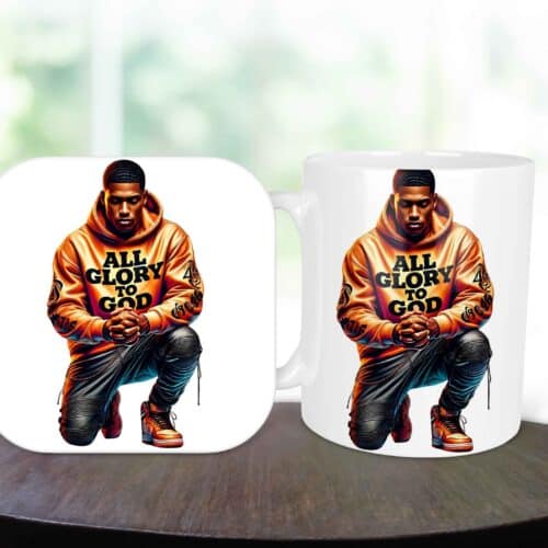 All Glory To God, 11oz Mug & Coaster Set, Christian Mug, Christian Coaster