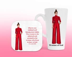 Praised (R), Latte Mug & Coaster Set, Christian Mug, Christian Coaster