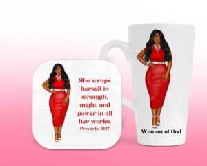 Power, Latte Mug & Coaster Set, Christian Mug, Christian Coaster