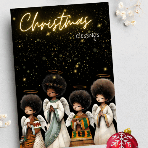 Christmas card - Afro angels
