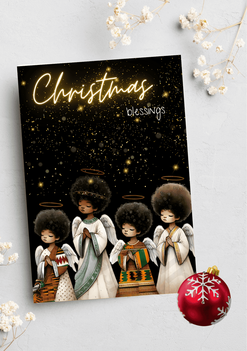 Christmas card - Afro angels