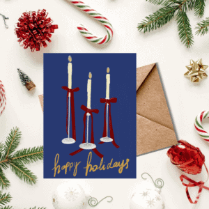Candles Happy Holidays Card