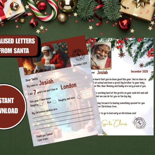 Personalised letters to and from Santa - digital download