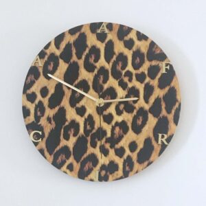 Leopard Textured Print Clock