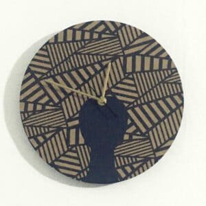 Afro Woman Clock - geometric lines