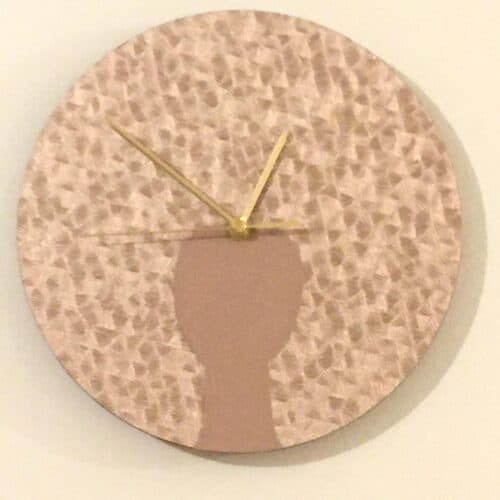 Afro Woman Clock - copper coloured texture