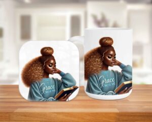Grace Chose Me, 15oz Mug & Coaster Set, Christian Mug, Christian Coaster