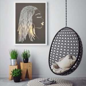 Loc'd Queen Afrocentric foil art