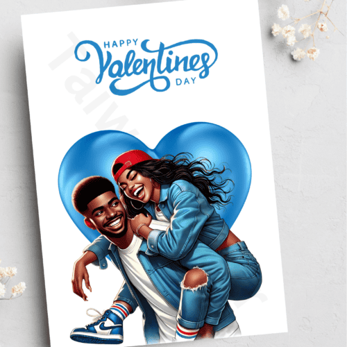 Valentines card - Blue heart