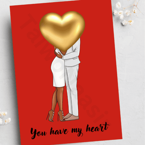 Valentines card - Gold Heart