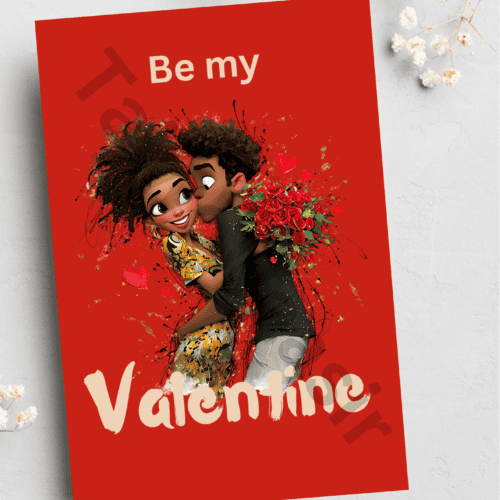 Valentines card - Kiss on cheek