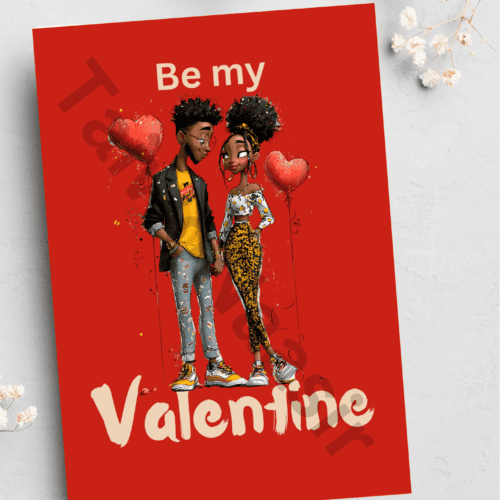 Valentines card - heart balloons