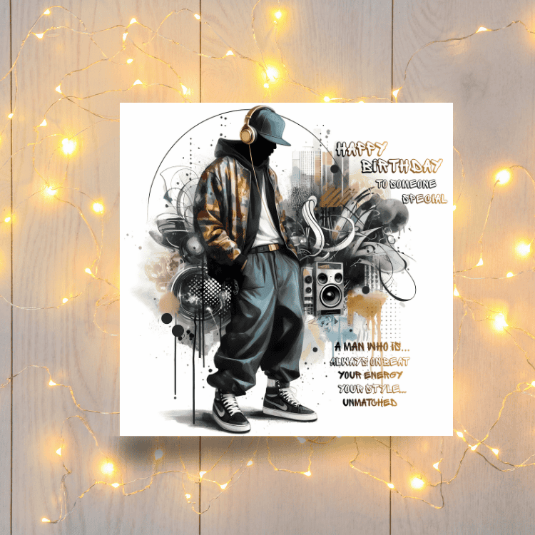 Hip Hop Birthday Card: Urban Graffiti Art, Teen Boy Gift - Image 6
