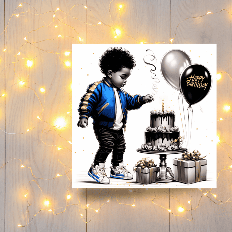 Black Boy Birthday Card, Melanin Boy, African American Gift For Son - Image 3