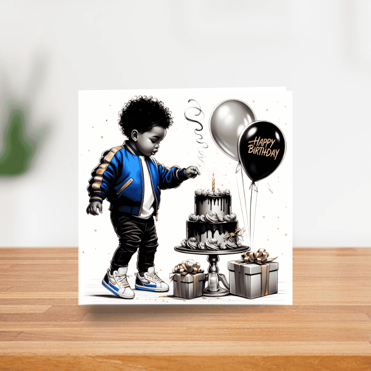 Black Boy Birthday Card, Melanin Boy, African American Gift For Son - Image 4