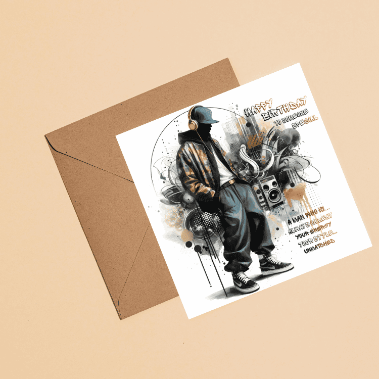Hip Hop Birthday Card: Urban Graffiti Art, Teen Boy Gift - Image 8