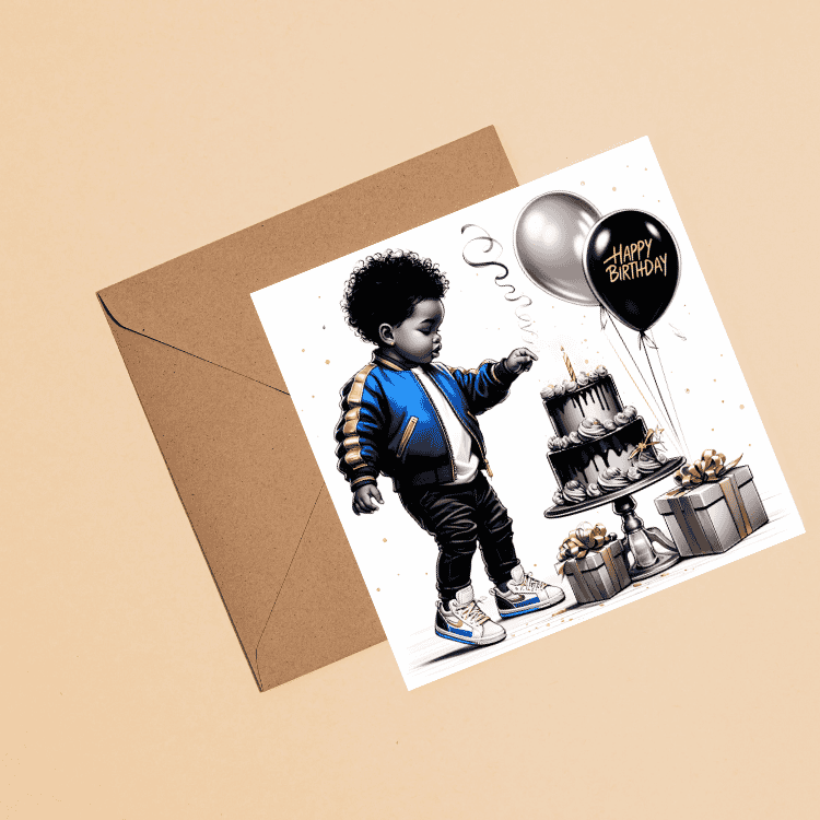 Black Boy Birthday Card, Melanin Boy, African American Gift For Son - Image 5