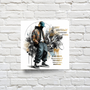 Hip Hop Birthday Card: Urban Graffiti Art, Teen Boy Gift