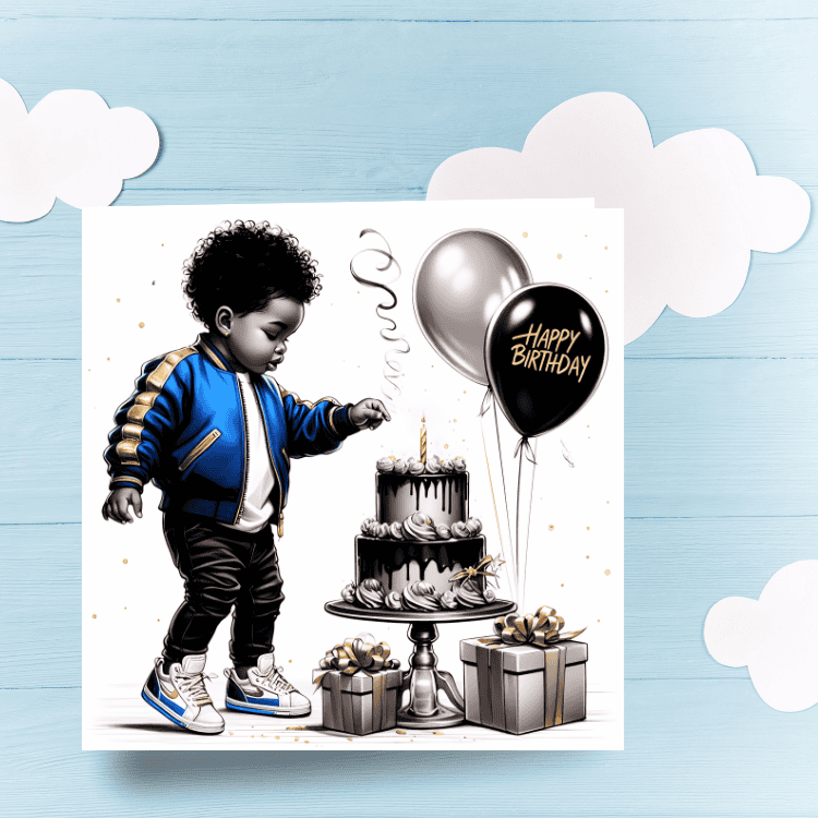 Black Boy Birthday Card, Melanin Boy, African American Gift For Son - Image 7