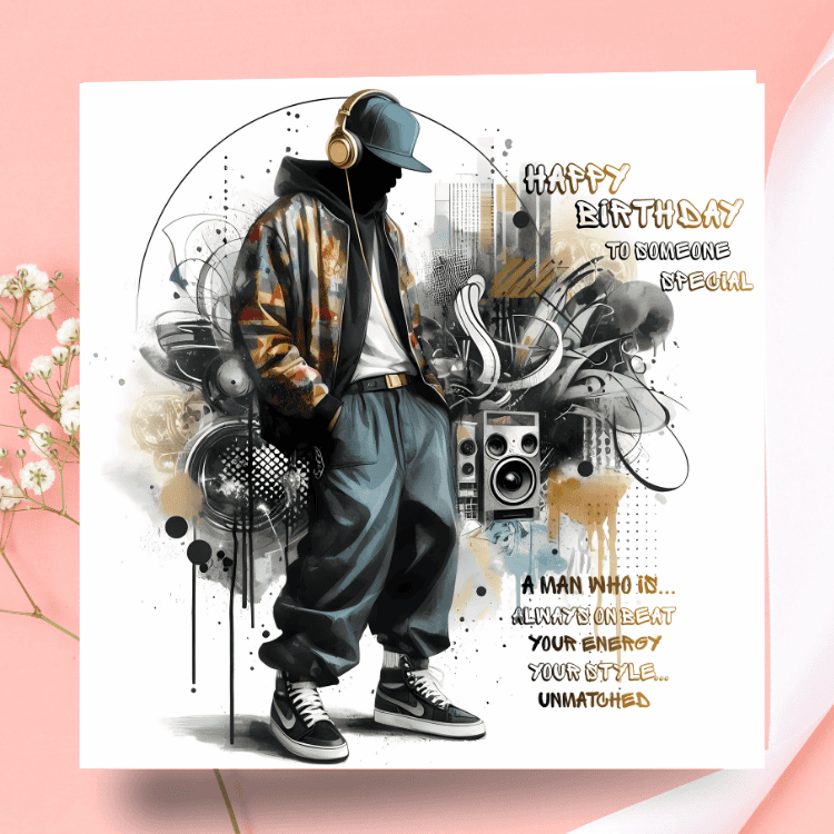 Hip Hop Birthday Card: Urban Graffiti Art, Teen Boy Gift - Image 4