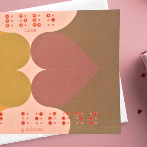 Love and Kisses Braille Card