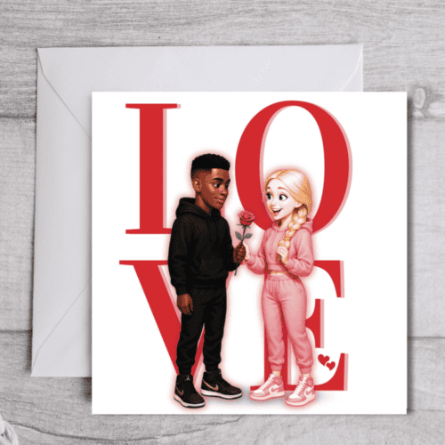 Love Is..... Valentine’s Day Card | Inclusive Romance | Young Love - Blonde