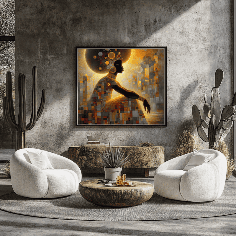 Black Excellence Art Print: Afro Portrait, Mosaic Background - Image 8