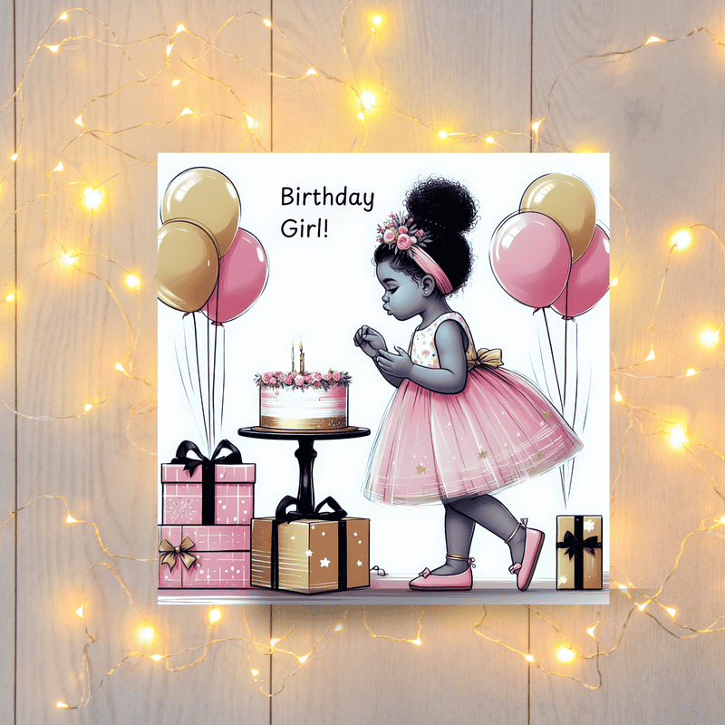 Black Girl Birthday Card: Melana Blac Art Greeting Card - Image 3