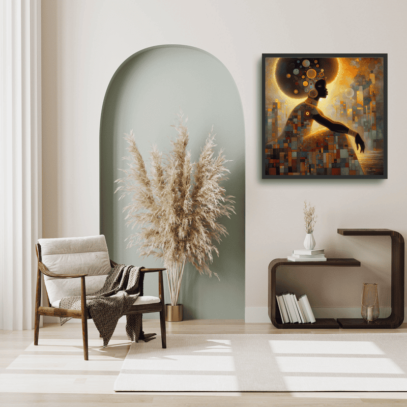 Black Excellence Art Print: Afro Portrait, Mosaic Background - Image 4