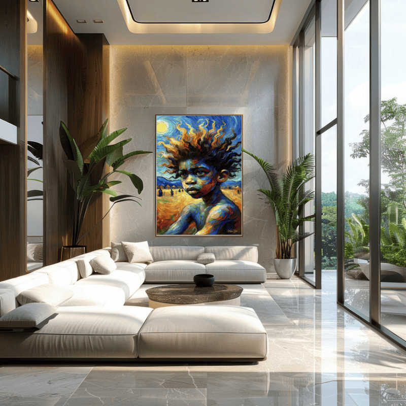 Van Gogh Style Black Child Canvas Print, Impressionist Cultural Wall Art - Image 6