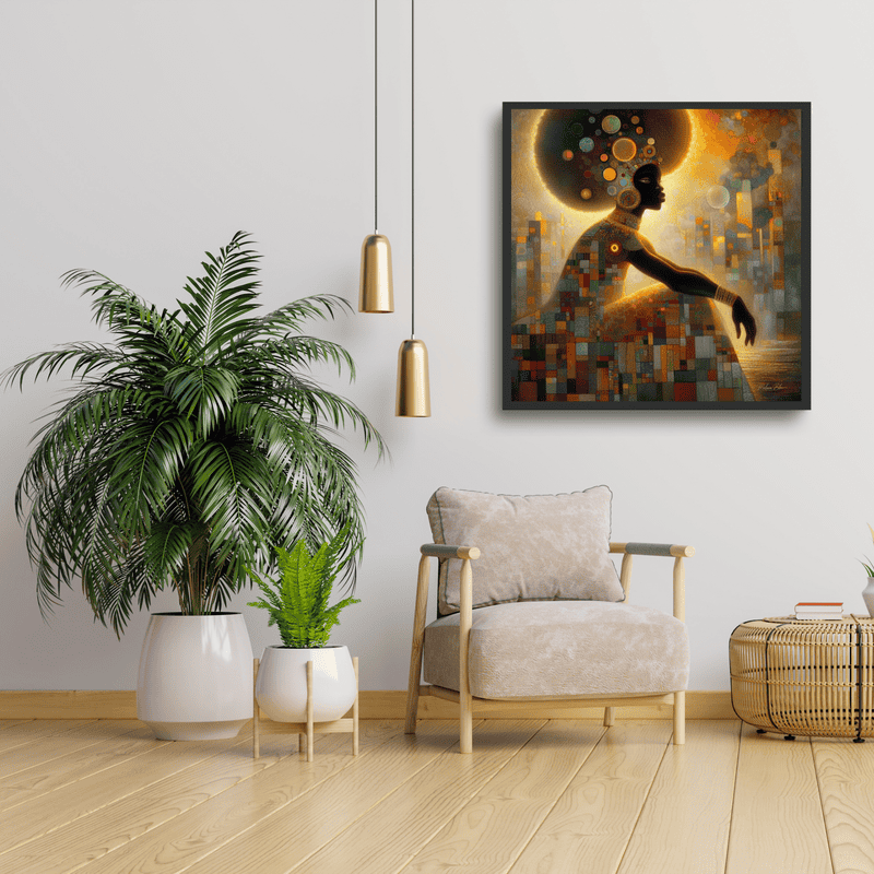 Black Excellence Art Print: Afro Portrait, Mosaic Background - Image 5