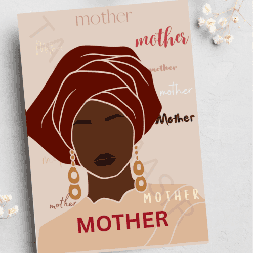 Mother's Day card - Brown head wrap