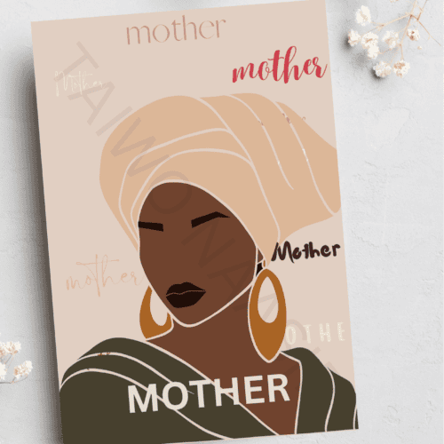 Mother's Day card - Cream head wrap