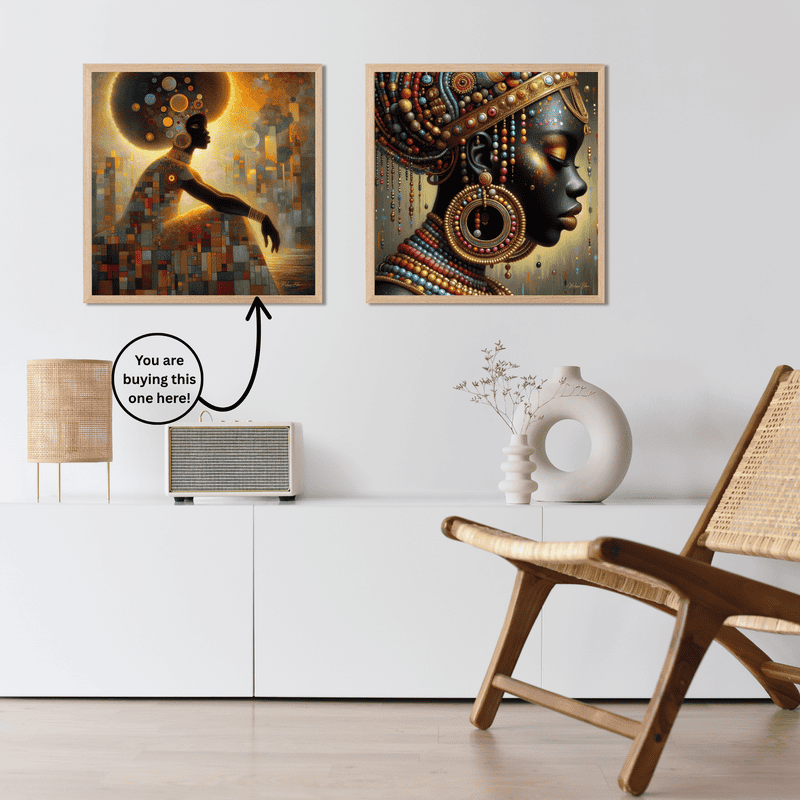 Black Excellence Art Print: Afro Portrait, Mosaic Background - Image 7