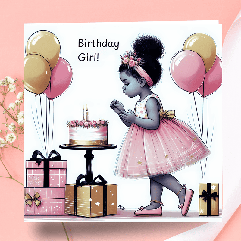 Black Girl Birthday Card: Melana Blac Art Greeting Card - Image 2
