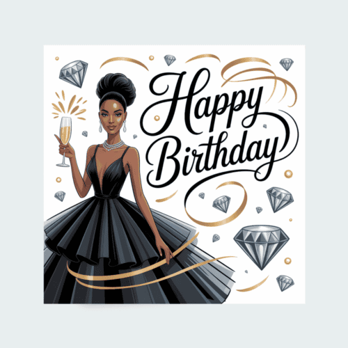 Black Girl Magic Greeting Card: Ethnic Art, Slick Hair Style