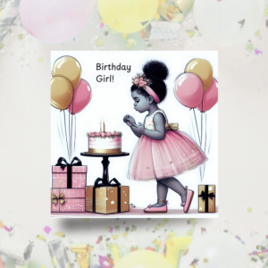 Black Girl Birthday Card: Melana Blac Art Greeting Card