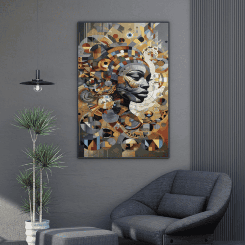 Abstract African Woman Art Print | Earthy Colours Afrocentric Decor