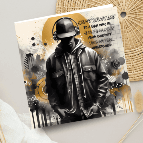 Hip Hop Birthday Card: Urban Graffiti Art, Teenager, Young Male Gift