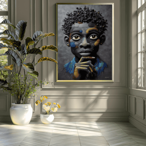 Abstract African Man Art Print | Earthy Colours Afrocentric Decor