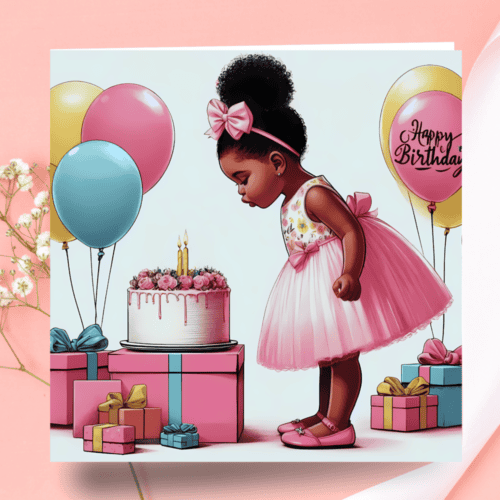 Black Girl Birthday Card: Melana Blac Art Greeting Card