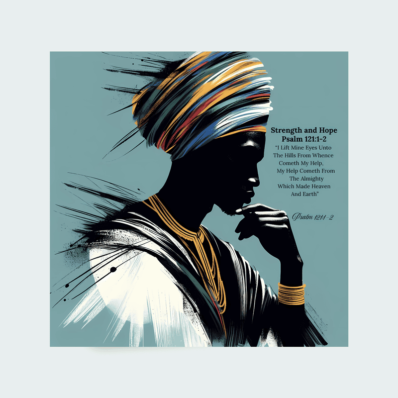 Black Man Biblical Card: Strength and Hope Blank Card - Image 3