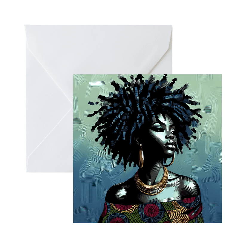 Black Mother Greeting Card, Ethnic Design, Blank Inside - Image 5