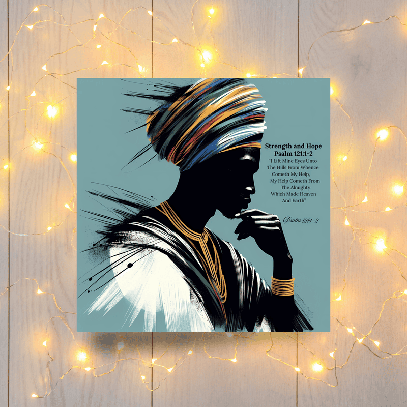 Black Man Biblical Card: Strength and Hope Blank Card - Image 4