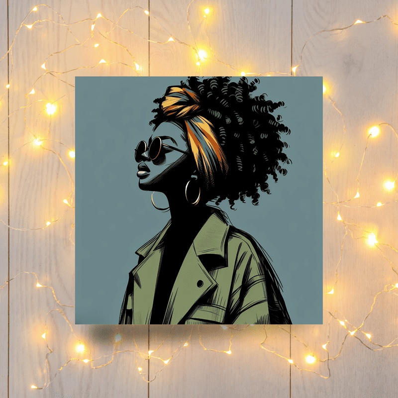 Black Woman Greeting Card: Afro Queen - Melana Blac Art - Image 2