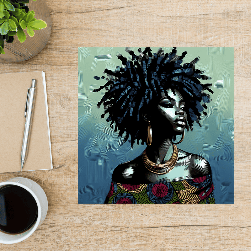 Black Mother Greeting Card, Ethnic Design, Blank Inside - Image 2